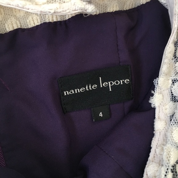 Nanette Lepore Purple Floral Lace Formal Midi Dress - Picture 8 of 8